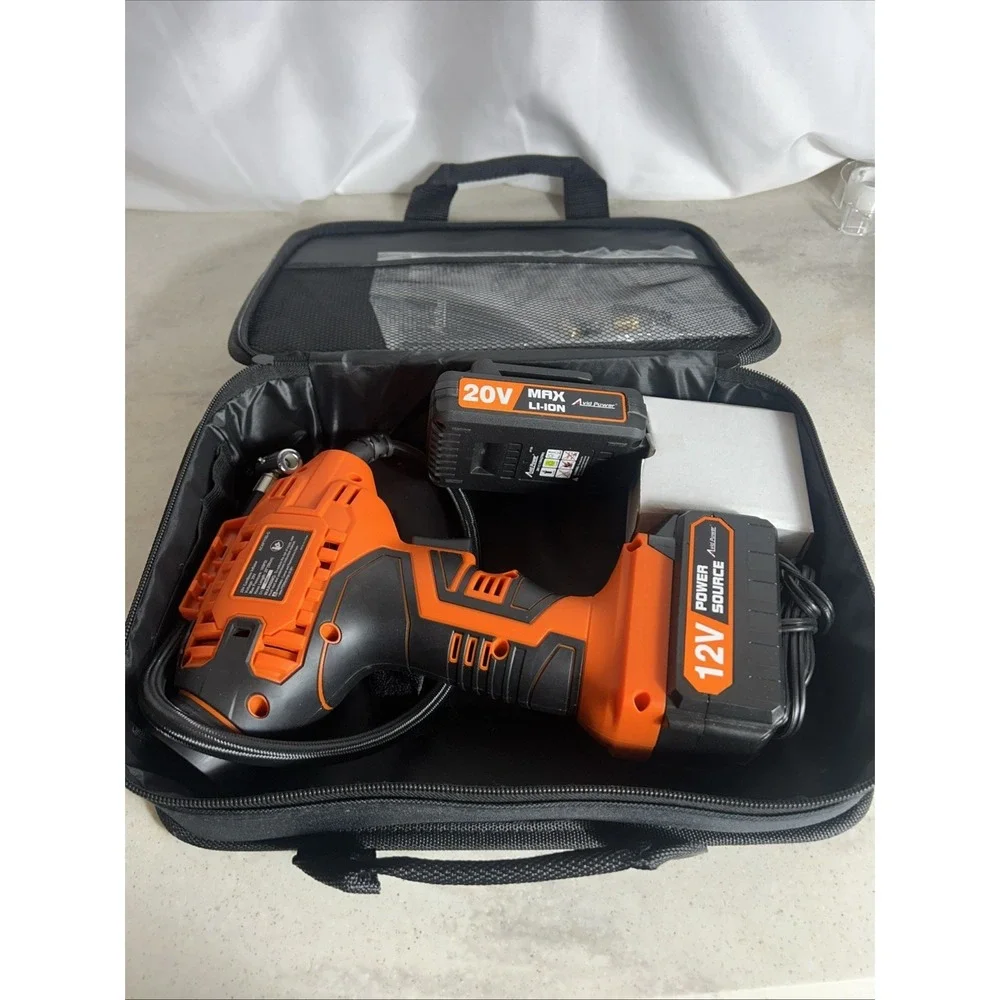 Avid Power 20V Cordless Tire Inflator w/ Digital Gauge & 12V Adapter